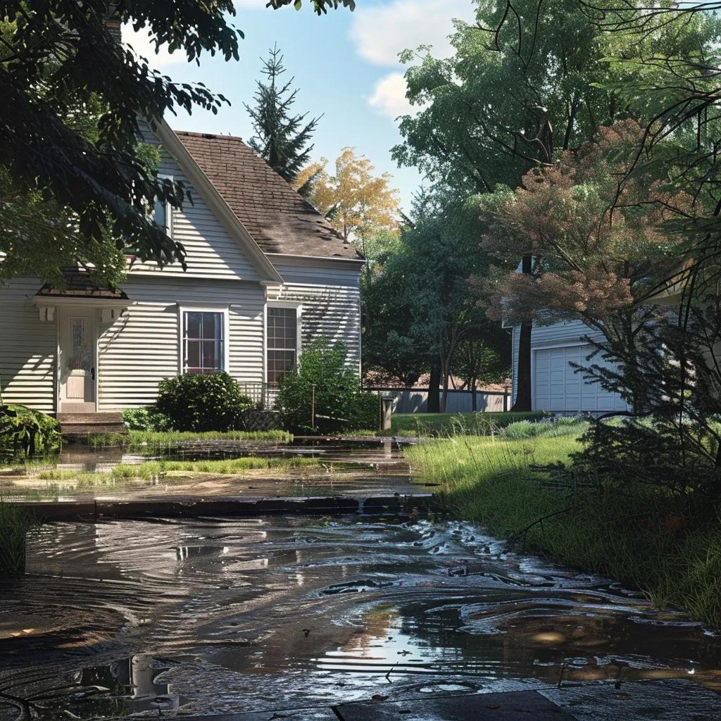 Residential foundation showing signs of water intrusion and cracks, emphasizing foundation leak awareness